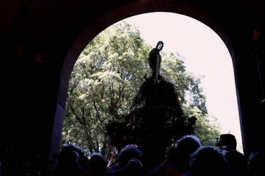 Imágenes de la procesión de San Fermín por las calles de Pamplona, el 7 de julio de 2018.