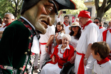 Salida de los gigantes y cabezudos de Pamplona, 7 de julio de San Fermín 2018