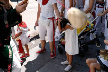 Salida de los gigantes y cabezudos de Pamplona, 8 de julio de San Fermín 2018