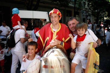 Salida de los gigantes y cabezudos de Pamplona, 8 de julio de San Fermín 2018