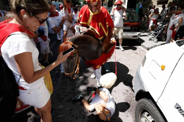 Salida de los gigantes y cabezudos de Pamplona, 8 de julio de San Fermín 2018