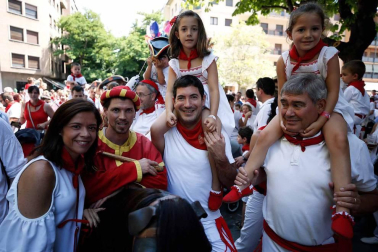 Salida de los gigantes y cabezudos de Pamplona, 8 de julio de San Fermín 2018