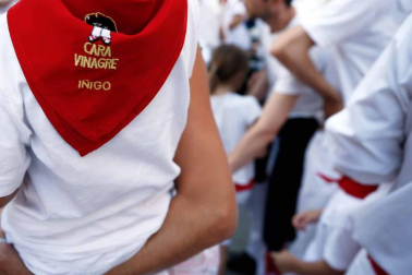 Salida de los gigantes y cabezudos de Pamplona, 8 de julio de San Fermín 2018