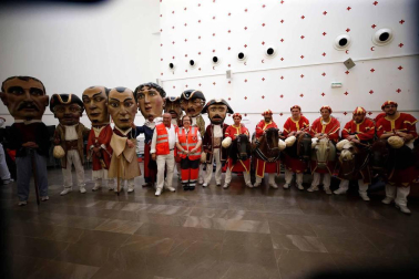 Salida de los gigantes y cabezudos de Pamplona, 8 de julio de San Fermín 2018