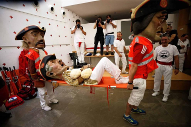 Salida de los gigantes y cabezudos de Pamplona, 8 de julio de San Fermín 2018