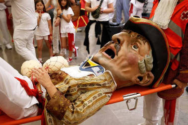 Salida de los gigantes y cabezudos de Pamplona, 8 de julio de San Fermín 2018
