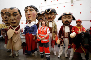 Salida de los gigantes y cabezudos de Pamplona, 8 de julio de San Fermín 2018