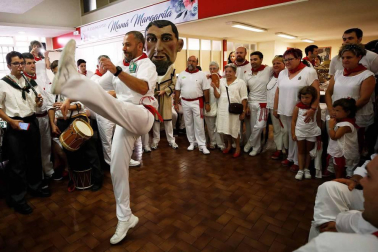 Salida de los gigantes y cabezudos de Pamplona, 8 de julio de San Fermín 2018