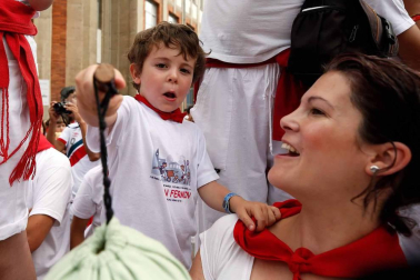 Salida de los gigantes y cabezudos de Pamplona, 8 de julio de San Fermín 2018