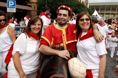 Salida de los gigantes y cabezudos de Pamplona, 8 de julio de San Fermín 2018