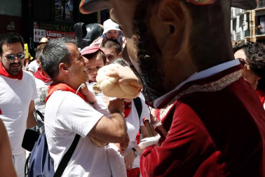 Salida de los gigantes y cabezudos de Pamplona, 9 de julio de San Fermín 2018