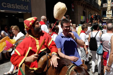 Salida de los gigantes y cabezudos de Pamplona, 9 de julio de San Fermín 2018