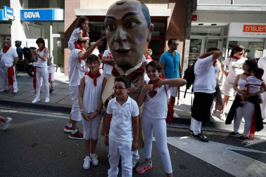 Salida de los gigantes y cabezudos de Pamplona, 9 de julio de San Fermín 2018