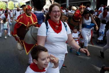 Salida de los gigantes y cabezudos de Pamplona, 9 de julio de San Fermín 2018