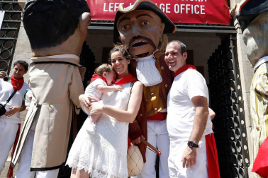 Salida de los gigantes y cabezudos de Pamplona, 9 de julio de San Fermín 2018