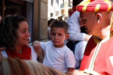 Salida de los gigantes y cabezudos de Pamplona, 9 de julio de San Fermín 2018