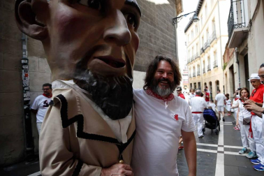 Salida de los gigantes y cabezudos de Pamplona, 9 de julio de San Fermín 2018