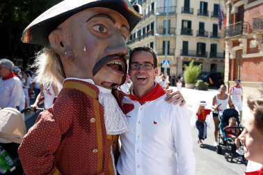 Salida de los gigantes y cabezudos de Pamplona, 9 de julio de San Fermín 2018