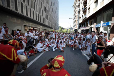 Salida de los gigantes y cabezudos de Pamplona, 9 de julio de San Fermín 2018