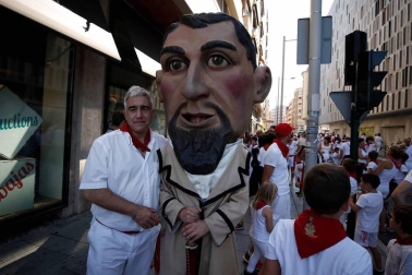 Salida de los gigantes y cabezudos de Pamplona, 9 de julio de San Fermín 2018