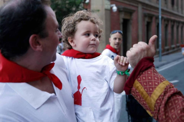Salida de los gigantes y cabezudos de Pamplona, 9 de julio de San Fermín 2018