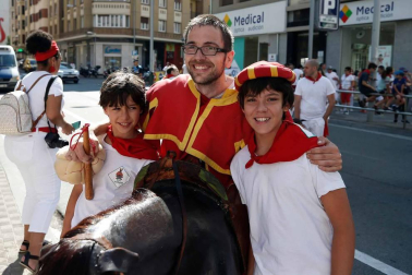 Salida de los gigantes y cabezudos de Pamplona, 9 de julio de San Fermín 2018
