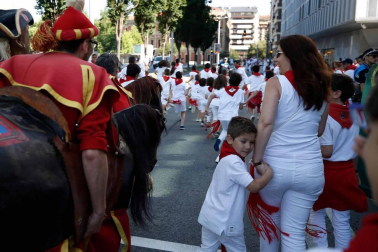 Salida de los gigantes y cabezudos de Pamplona, 9 de julio de San Fermín 2018