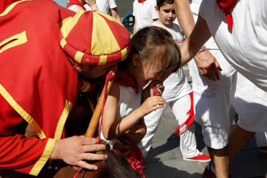 Salida de los gigantes y cabezudos de Pamplona, 9 de julio de San Fermín 2018