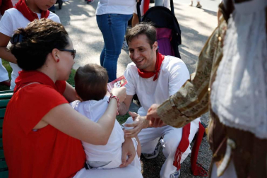 Salida de los gigantes y cabezudos de Pamplona, 9 de julio de San Fermín 2018