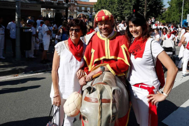Salida de los gigantes y cabezudos de Pamplona, 9 de julio de San Fermín 2018