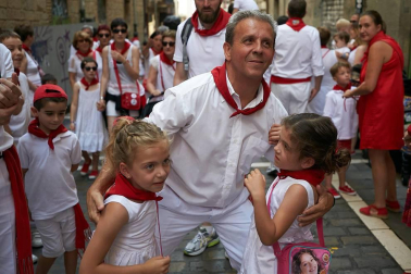 Salida de los gigantes y cabezudos de Pamplona, 10 de julio de San Fermín 2018