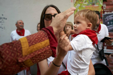 Salida de los gigantes y cabezudos de Pamplona, 10 de julio de San Fermín 2018