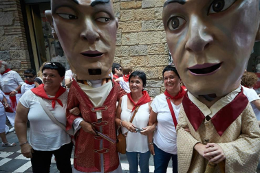 Salida de los gigantes y cabezudos de Pamplona, 10 de julio de San Fermín 2018