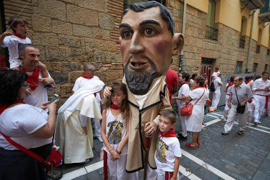Salida de los gigantes y cabezudos de Pamplona, 10 de julio de San Fermín 2018