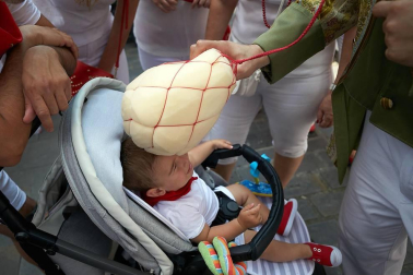 Salida de los gigantes y cabezudos de Pamplona, 10 de julio de San Fermín 2018