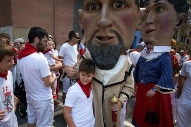 Salida de los gigantes y cabezudos de Pamplona, 10 de julio de San Fermín 2018