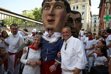 Salida de los gigantes y cabezudos de Pamplona, 10 de julio de San Fermín 2018