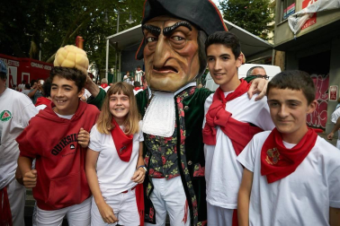 Salida de los gigantes y cabezudos de Pamplona, 10 de julio de San Fermín 2018