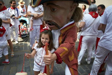 Salida de los gigantes y cabezudos de Pamplona, 10 de julio de San Fermín 2018