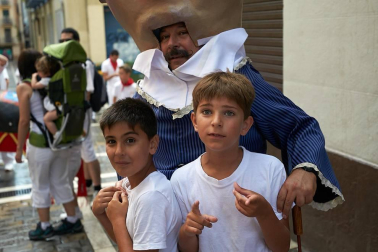 Salida de los gigantes y cabezudos de Pamplona, 10 de julio de San Fermín 2018
