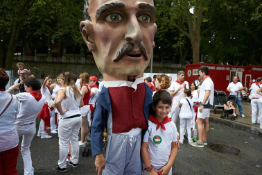 Salida de los gigantes y cabezudos de Pamplona, 10 de julio de San Fermín 2018