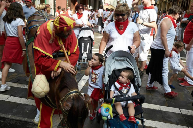 Salida de los gigantes y cabezudos de Pamplona, 10 de julio de San Fermín 2018