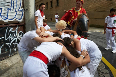 Salida de los gigantes y cabezudos de Pamplona, 10 de julio de San Fermín 2018