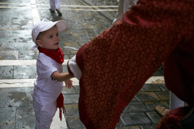 Salida de los gigantes y cabezudos de Pamplona, 10 de julio de San Fermín 2018