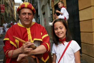 Salida de los gigantes y cabezudos de Pamplona, 10 de julio de San Fermín 2018