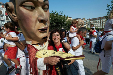 Salida de los gigantes y cabezudos de Pamplona, 10 de julio de San Fermín 2018