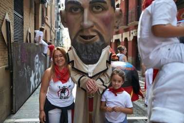 Salida de los gigantes y cabezudos de Pamplona, 10 de julio de San Fermín 2018