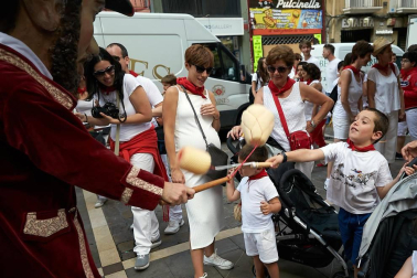 Salida de los gigantes y cabezudos de Pamplona, 10 de julio de San Fermín 2018