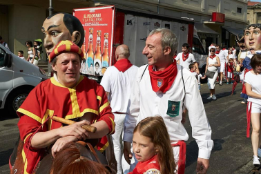 Salida de los gigantes y cabezudos de Pamplona, 10 de julio de San Fermín 2018
