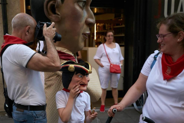 Salida de los gigantes y cabezudos de Pamplona, 10 de julio de San Fermín 2018